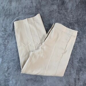 Ann Taylor Womens Beige Wide Leg Trousers High Rise Work Pants Khaki Tan